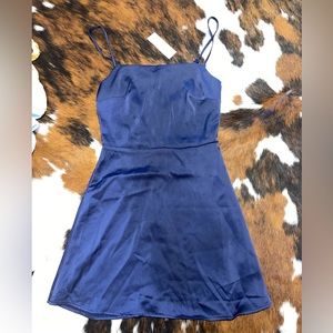 Francesca’s Navy blue satin dress